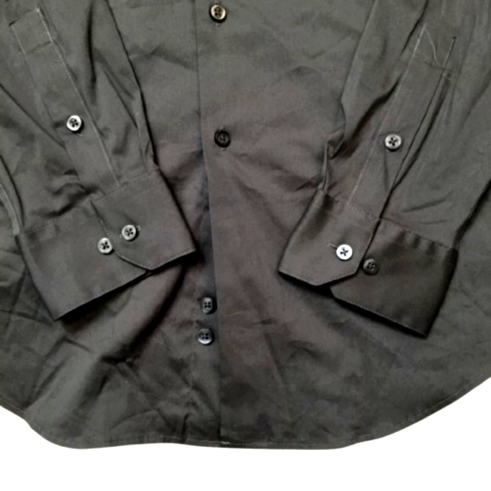 Alfani Mens Slim-Fit Wrinkle Resistant Moisture Wicking Dress Shirt Black Oyster - Picture 6 of 10